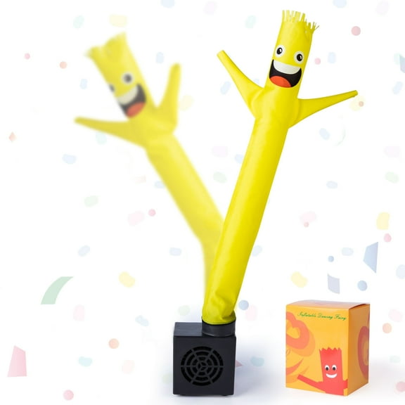 MyMealivos Mini Wacky Waving Inflatable Tube Guy with Blower - Funny Desktop Decoration Mini Inflatable Tube Man Gift for Office Home Party-Yellow