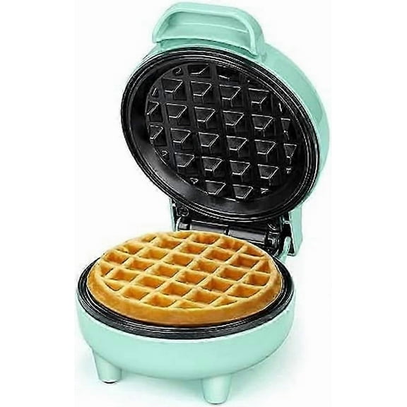 Mini Waffle Maker Non-Stick Coating, Compact Electric Waffle Iron with Ready Indicator & Safety Features
