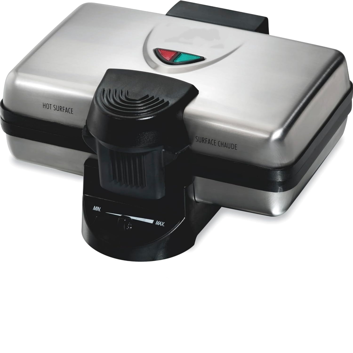 Mini Waffle Maker with Shade Control, Makes 2 at Once, Compact, Stainless Steel