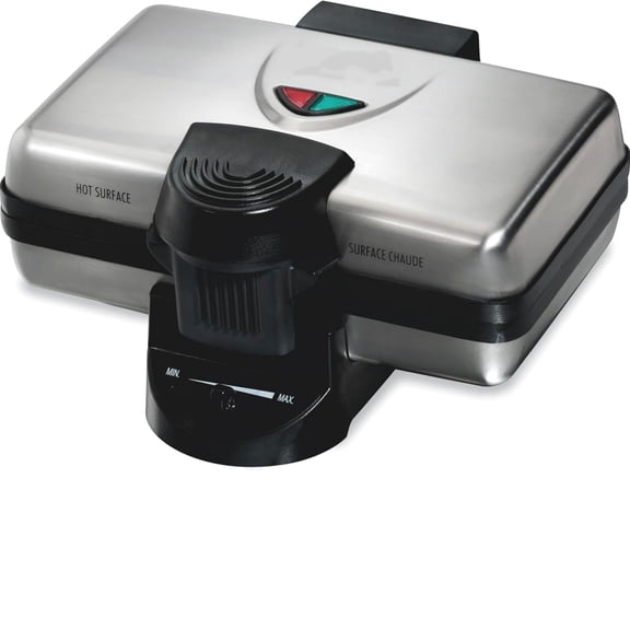 Mini Waffle Maker with Shade Control, Makes 2 at Once, Compact, Stainless Steel