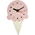 thumbnail image 1 of Mini Wall Clock Ice Cream Hanging Clock, Cartoon Household Nordic Decoration Silent Clock, Bedroom Clock Kids Room Decor, Pink, 1 of 7