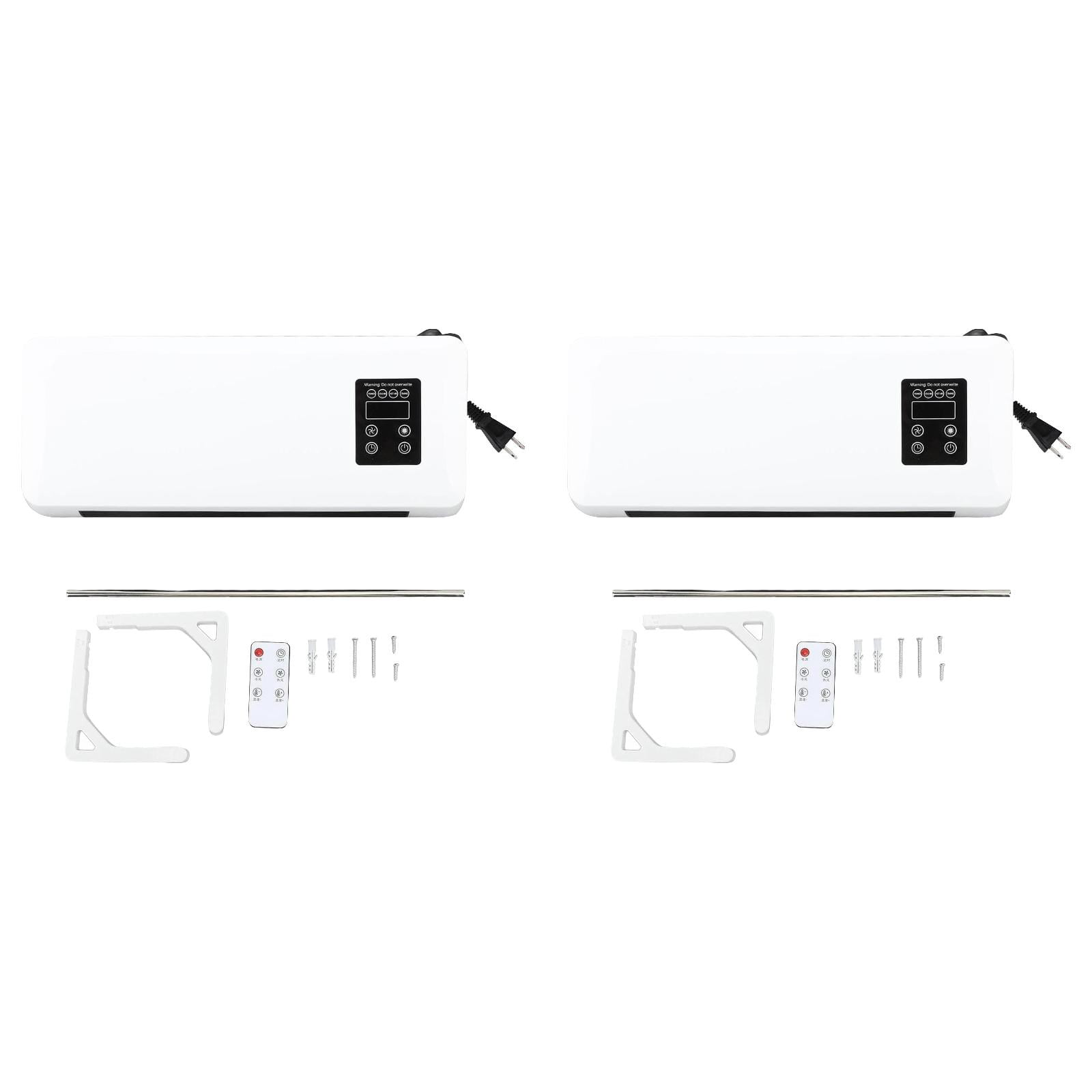 2PC Mini Wall Mounted Air Curtain Fan 2 In 1 Desk Fan Bladeless Wall