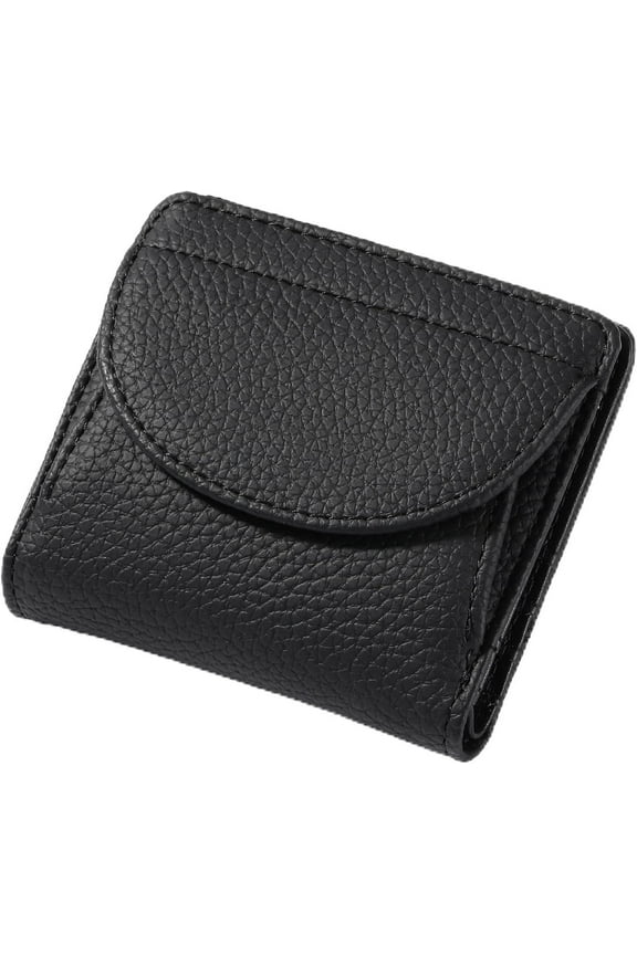 Mini Wallet for Women RFID Blocking Small Bifold Wallet Leather Coin Pocket Credit Card Holder Ladies Purse with ID Window,Orange