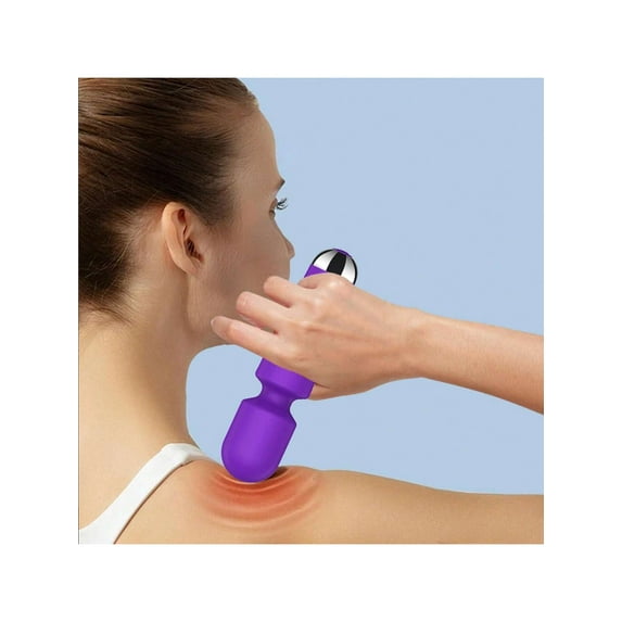 Mini Wand Massager,Small Handheld Massager with 10 Quiet Modes, Personal Handheld Rechargeable Massager for Neck Shoulder Back BodyF002