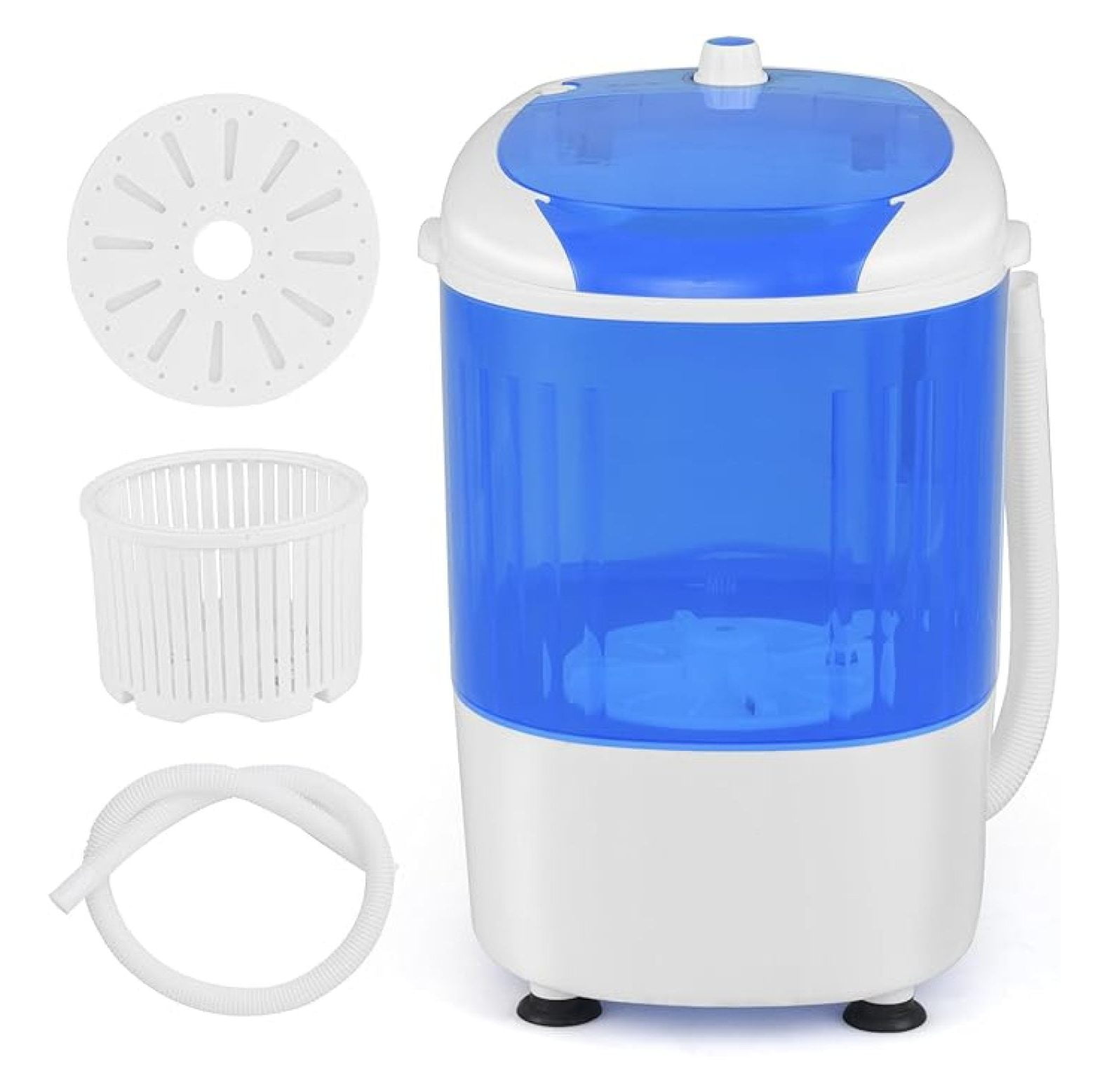 Mini Washer and Dryer Combo, 5.5 Lbs Mini Laundry Washer, Semi-automatic Washing Machine with Drain Hose & Spin Tub, Small Washing Machine for Drom RV Apartment (Blue)