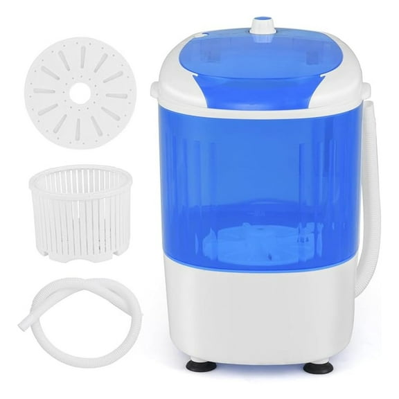 Mini Washer and Dryer Combo, 5.5 Lbs Mini Laundry Washer, Semi-automatic Washing Machine with Drain Hose & Spin Tub, Small Washing Machine for Drom RV Apartment (Blue)