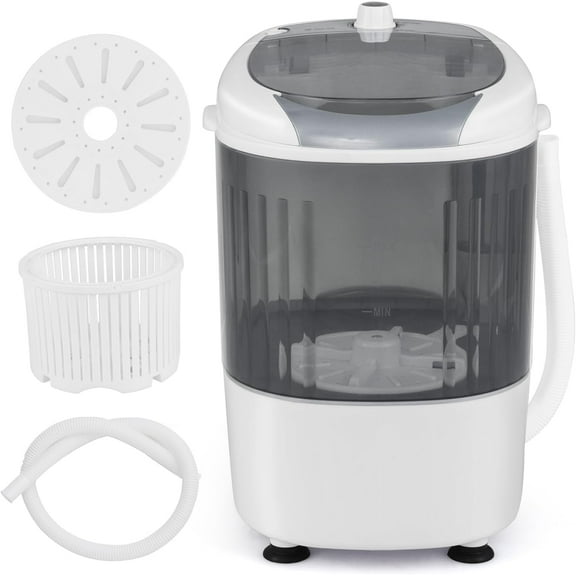 Mini Washer and Dryer Combo, 5.5 Lbs Mini Laundry Washer, Semi-automatic Washing Machine with Drain Hose & Spin Tub, Small Washing Machine for Drom RV Apartment (Grey)