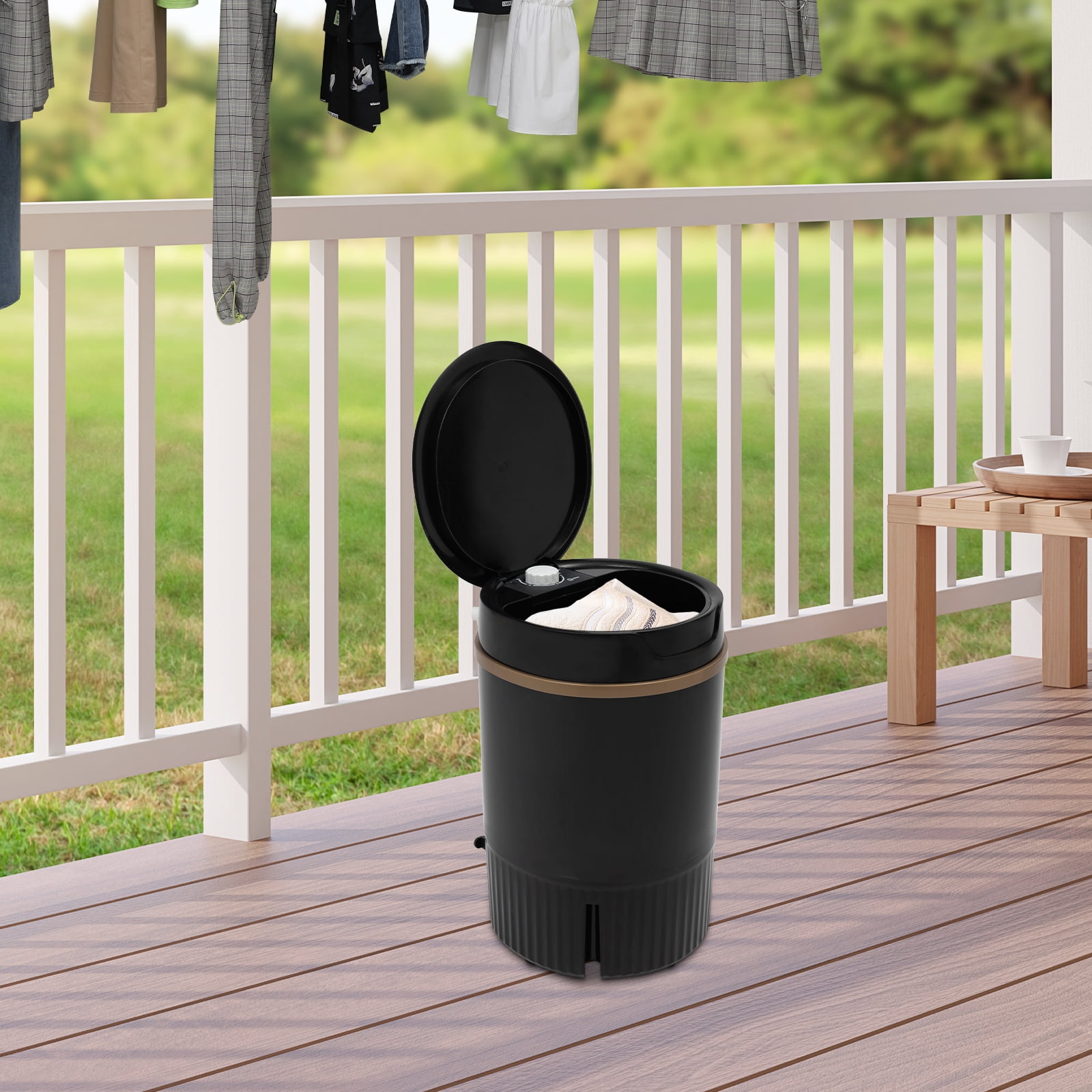 Mini Washing Machine 1.19gal Capacity,260W Aluminum Motor, Portable PP Washer for Dorm RV Travel