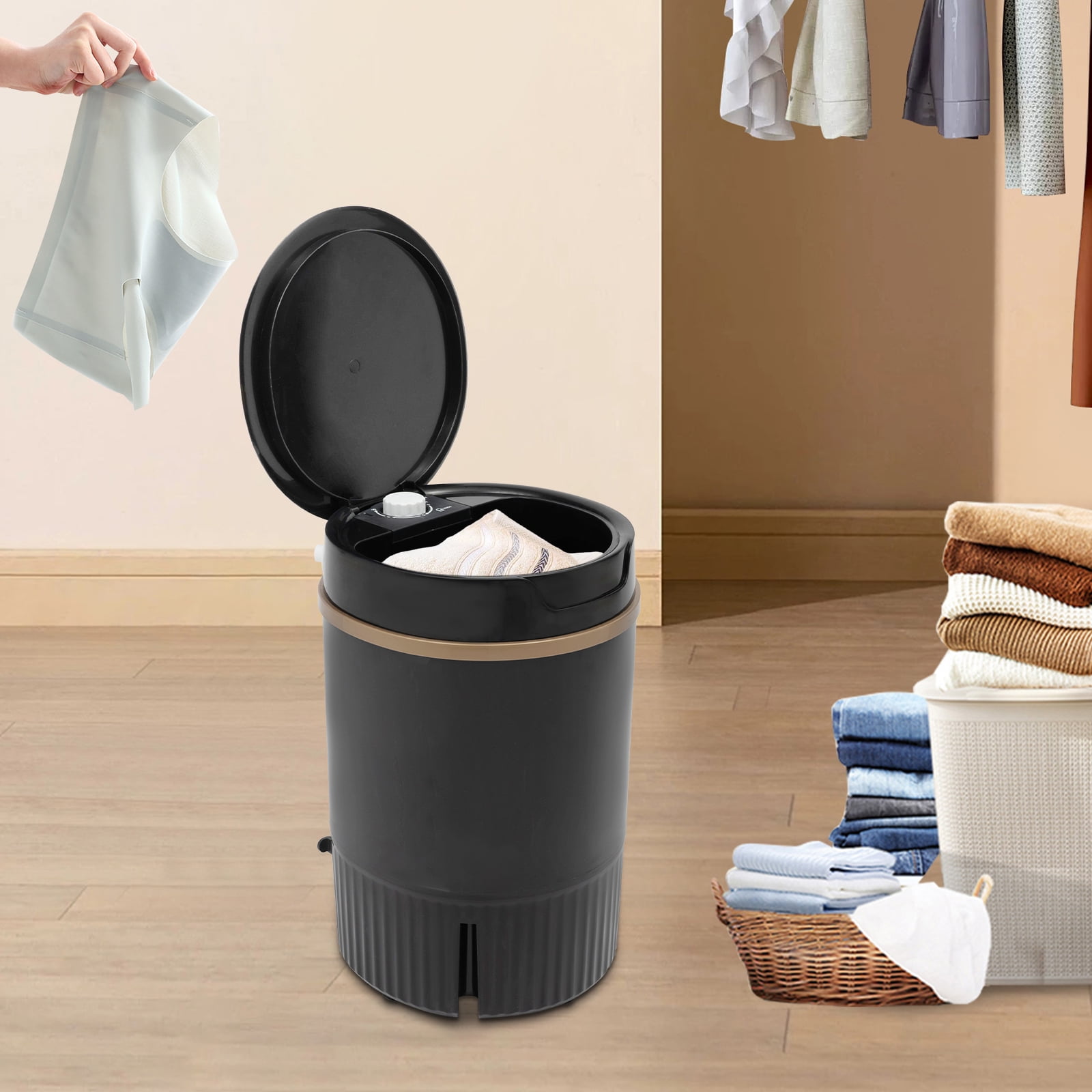 Mini Washing Machine – Portable & Compact, 1.19 Gal Capacity, 260W Power, Ideal for Small Loads, Baby Clothes, Travel, Dorms, Apartments & RVs – Easy To Use, Space-Saving