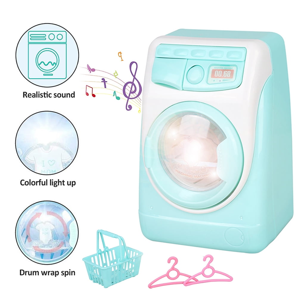 Mini Washing Machine Toy for Kids Dollhouse Furniture Pretend Play Household Appliance Realistic