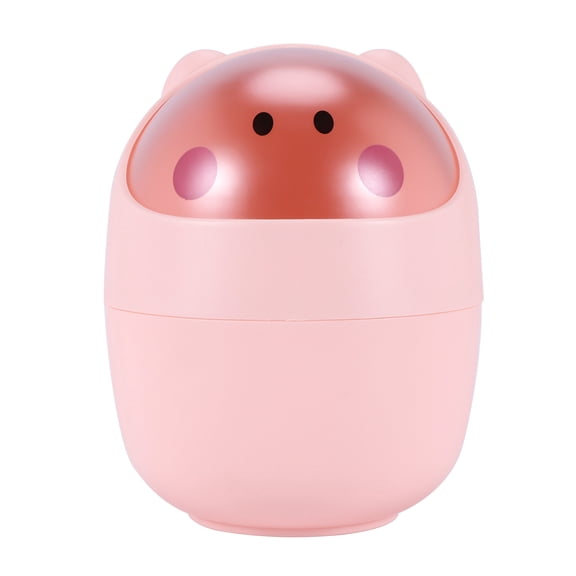 Mini Waste Bin Desktop Garbage Basket Cleaning Barrel Small Desk Organizer Storage Dustbins Animal Trash Can Paper Towel Container Pink
