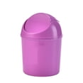 thumbnail image 1 of Mini Waste Can with Removable Swing-Top Lid, 1 Pc Plastic Mini Trash Can, Small Garbage Bin for Kitchen, Bathroom, Bedroom, Office, Compact Trash Can Fit Under Tables & Counters, 5.6"x7.6", Purple, 1 of 6