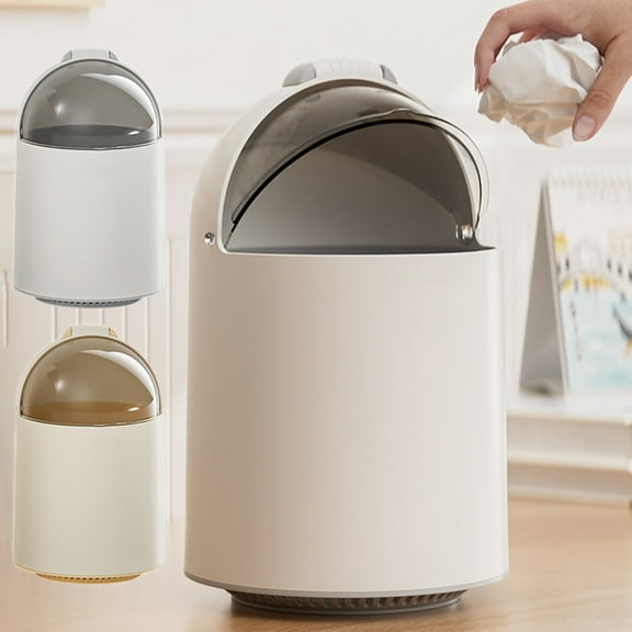Mini Waste Can with Removable Swing-Top Lid - Fit Under Tables & Counters Small Garbage Bin for Kitchen, Bathroom, Office, Bedroom- Compact Trash Can