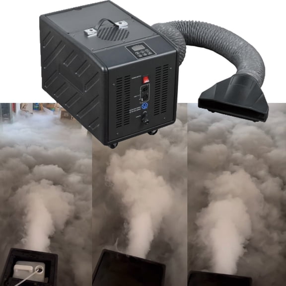 Mini Water Based Low Lying Fog Machine, 2000W Ground Fogger with DMX512 Remote Control, Compact Ground Hugging Mist Maker for Wedding Stage Show, Disco DJ, Halloween Party Atmospher