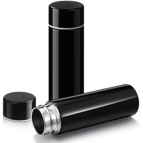 Mini Water Bottles 4.4 oz Cute Small Insulated Stainless Steel Purse Water Bottles Pocket Slim Flask Keeps Drink Cold and Hot for Women Lunch Bag Coffee(Silver,4 Pack)