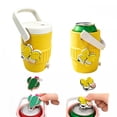 thumbnail image 1 of Mini Water Cooler Can Holder for 12oz Slim & Standard Cans, 3D Printed Insulated Sleeve with Straw & Charm Opener (Yellow, Standard Can+ Bottle Opener), 1 of 9