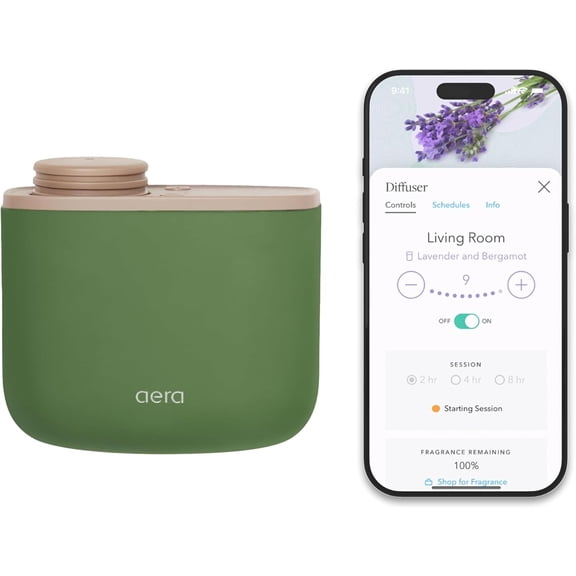 Mini Waterless Plug-in Essential Oil for Rooms 100400 sq ft, Smart Scent Machine with App & Alexa Control, Hypoallergenic Home Fragrance (Capsules Sold Separately) Forrest Green