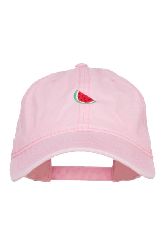 Mini Watermelon Embroidered Washed Cap - Pink OSFM