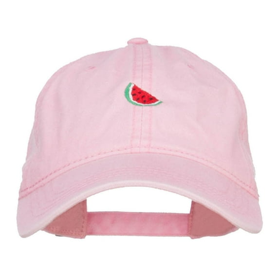 Mini Watermelon Embroidered Washed Cap - Pink OSFM