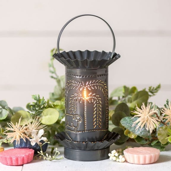 Mini Wax Warmer with Willow and Sheep in Country Tin