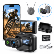 Ourlife Mini Wearable Action Camera, 4K Video, 48MP Photos, 2.0" Flip Screen, WiFi App, Magnetic Mount, Charging Case, 64GB Card, Black