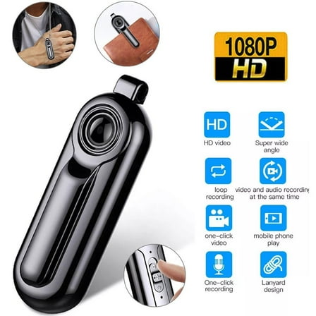 Mini Wearable Necklace Camera Full HD Video Audio Voice Recording Small Recorder