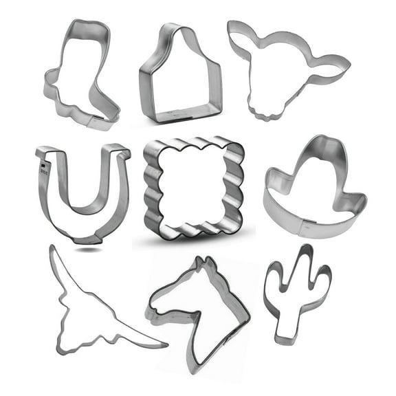 Mini Western 9 Piece Cookie Cutter Set - The Cookie Cutter Shop - Tin Plate Steel