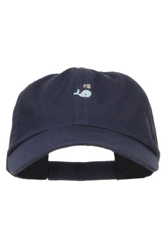 Mini Whale Embroidered Low Cap - Navy OSFM