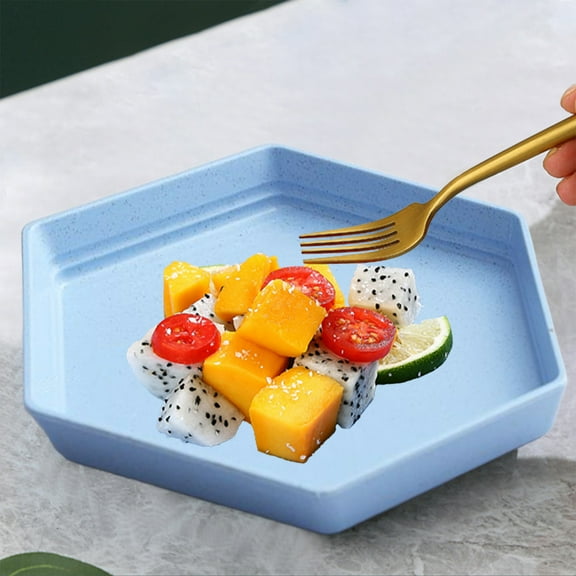 Mini Wheats Straw Plates - Reusable Square Dishes, Dishwasher & Microwave Safe, Unbreakable Dinner Plates for Adults & Pets, 15x15cm, 5 Colors