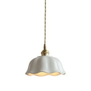 Mini White Ceramic Pendant Light Fixture, Small Japanese Style Vintage Pendant Lighting, Single Simple Retro Pendant Lamp, Pendant Light for Over Kitchen Sink Bar Bedside Dining Table Entrance Closet