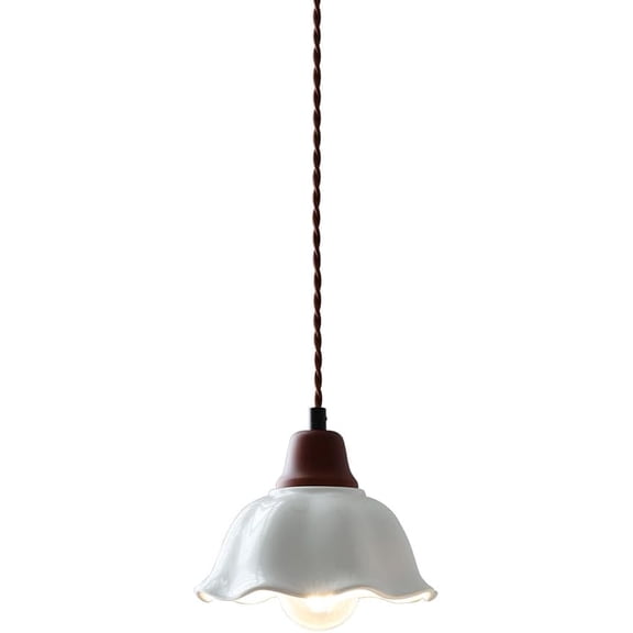 Mini White Ceramic Pendant Lighting, Small Single Rustic Pendant Light, Simple Minimalist Decorative Pendant Light Fixture, Modern Farmhouse Pendant Lamp for Kitchen Sink Bar Bedside