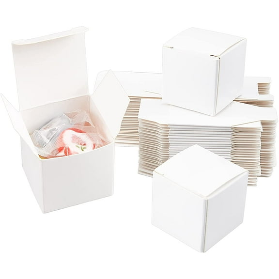 Mini White Kraft Paper Gift Boxes Foldable with Lid Soap (30 Pack)
