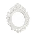 thumbnail image 1 of Mini White Oval Picture Frame, Baroque Rococo Glossy Resin Small Frame for Desk Vanity Wall Table Decor, 1 of 4