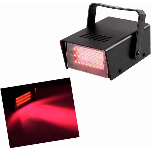 Mini White Strobe Stage Light with Super Bright 24 LEDs Adjustable Speed Flash Party Lighting Dance Lights For Home Room Parties Kids Birthday Halloween Christmas Wedding (Red)