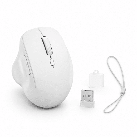 Mini White Wireless Travel Mouse With Adjustable DPI And Silent Click