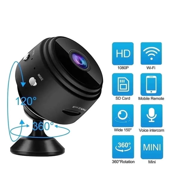 Mini Wi-fi Spy Camera 1080P Wireless Hidden Security Camera Night Vision, Smart Voice, Remote Access