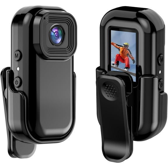 Mini WiFi Action Camera 1080P 30fps Digital Video Camera with 0.96in LCD Screen Built-in Rechrageable Battery Motion Detection with Magnetic Mount Back Clip Protective Cover