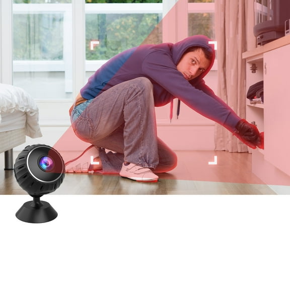 Mini WiFi Camera 1080P HD with Night Vision & Motion Detection Portable Wireless Security Camcorder for Home, Office & Car Easy App Control, 1-Hour Battery Life