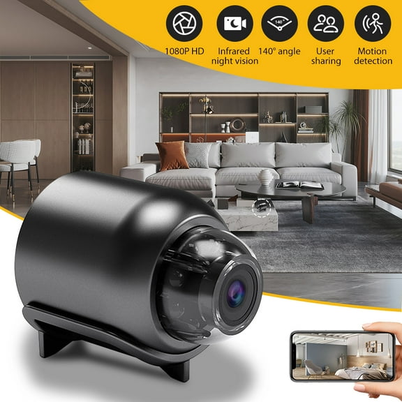 Mini WiFi Camera, 1080P Surveillance Camera, Night Vision Surveillance Camera with Motion Detection for Remote Monitoring