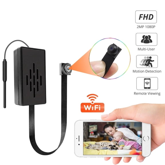 Mini WiFi IP Camera, 1080P Full HD Wireless Micro Camcorder with Motion Detection, P2P Remote View, Loop Recording, Battery Powered