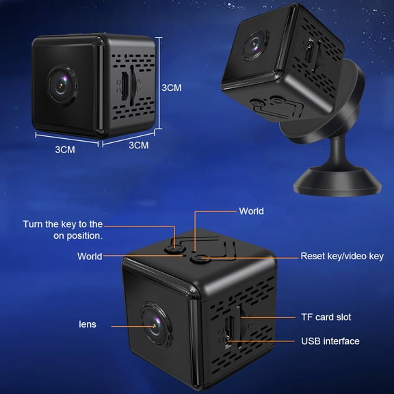 Mini WiFi Security Camera, 1080P Indoor Camera with Night Vision