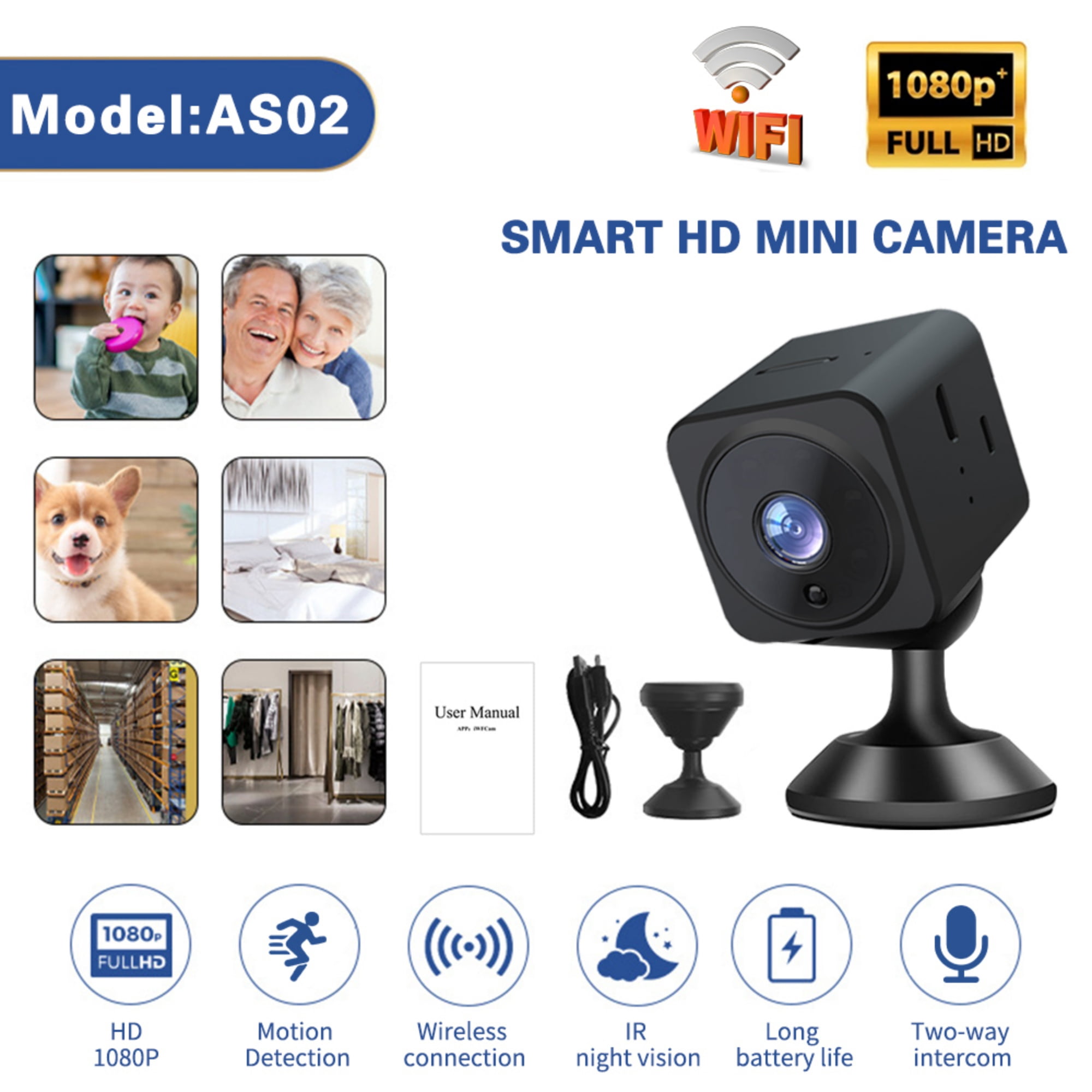 Mini WiFi Security Camera 1080P - Wireless Tiny Camera with Night ...