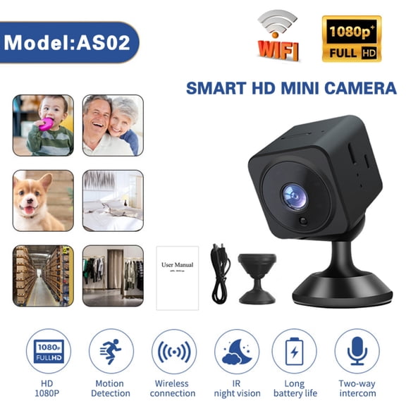Mini WiFi Security Camera 1080P - Wireless Tiny Camera with Night Vision for Home & Office Monitoring