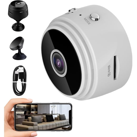 Mini WiFi Security Cameras Wireless, Mini WiFi Camera 1080p HD - Night Vision Included, Multi-use Night Vision Pet Camera, Indoor Outdoor Home Fit for Phone Tablet