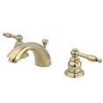 thumbnail image 1 of Mini Widespread Lavatory Faucet & Retail Pop-Up & Metal Lever Handle Polished Brass, 1 of 1