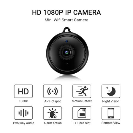 Mini Wifi Ip Camera Hd 1080p Wireless Indoor Camcorder Night Vision Two-way Audio Motion Detection Monitor V380