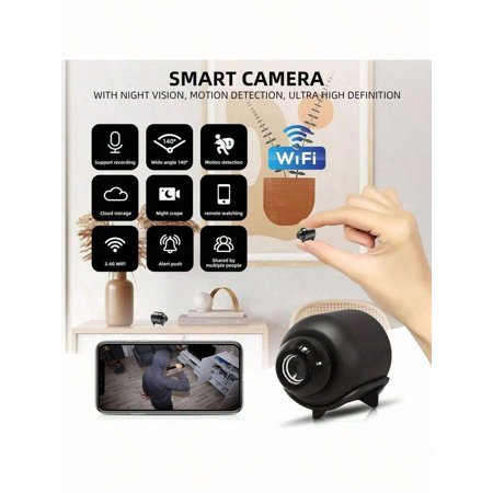 Mini Wifi Smart HD Security Camera, Wide Angle Lens, Night Vision, Motion Detection, Home/Office/Pet Monitoring Available, Ideal Gift For Men, Holiday Gift