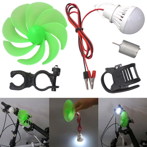 Mini Wind Turbine Motor Blade W/Bulb Diy Kit Power Alternative Energy Generator
