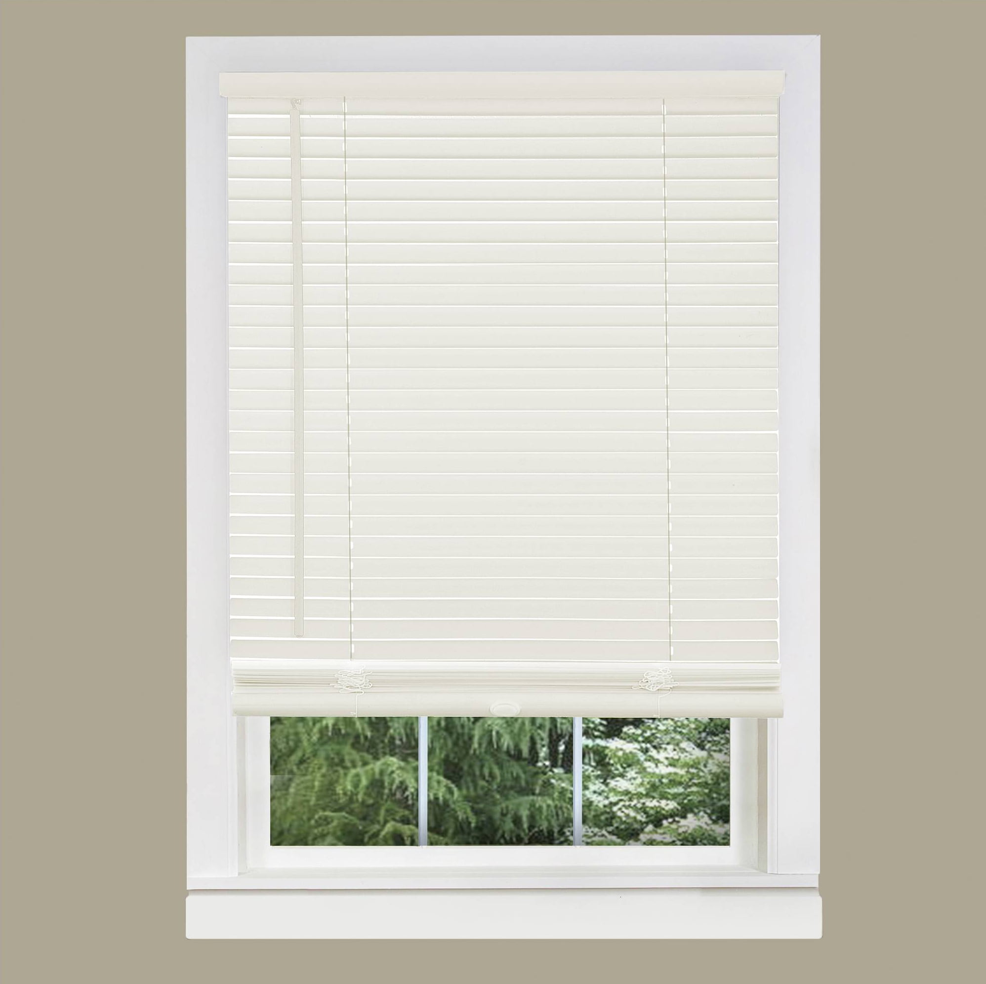 Mini Window Blinds Cordless 1" Slats Alabaster Venetian Vinyl Blind Actual Size: 27" x 64" (Length)