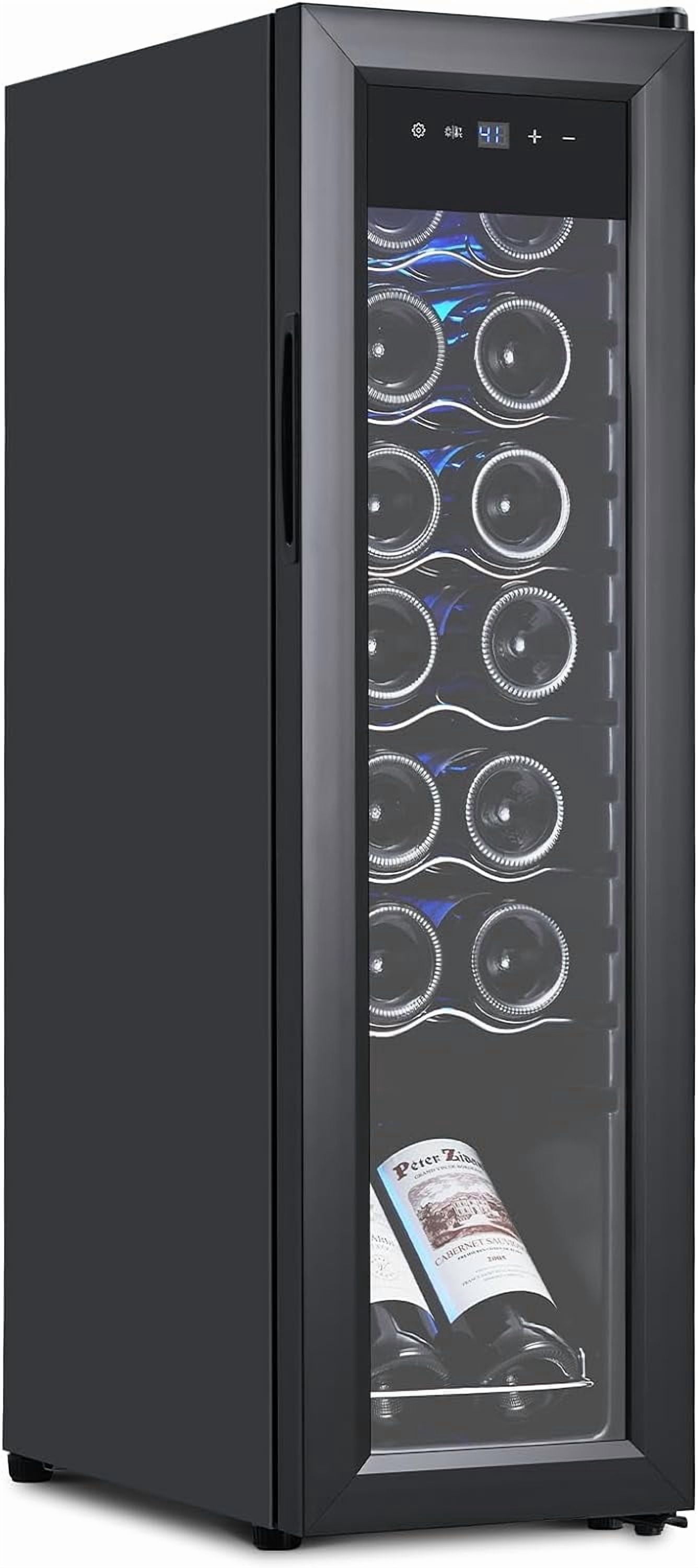 Mini Wine Fridge 14 Bottle Wine Cooler With Triple Pane Glass Door Temperature Adjustable 40 To 61 F For Home Bar